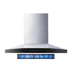 Kastron Hood Chimney 90Cm 2600M3/H Pyramid-Shape Touch Black Dc Motor 6-Inch Jm